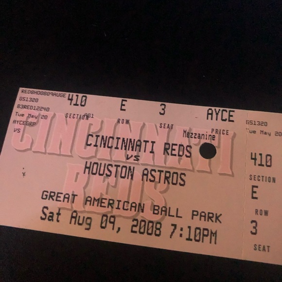 Cincinnati Reds 2008 Ticket - Picture 3 of 3